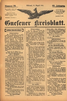 Gnesener Kreisblatt 1914.08.26 Jg.63 Nr72