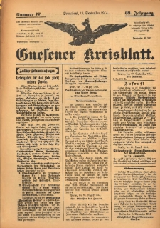Gnesener Kreisblatt 1914.09.12 Jg.63 Nr77