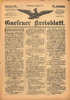 Gnesener Kreisblatt 1914.10.03 Jg.63 Nr83