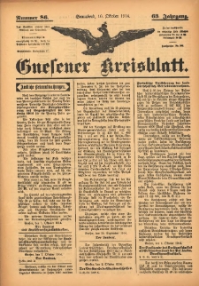 Gnesener Kreisblatt 1914.10.10 Jg.63 Nr86