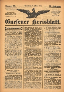 Gnesener Kreisblatt 1914.10.17 Jg.63 Nr89