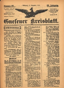 Gnesener Kreisblatt 1914.11.11 Jg.63 Nr97
