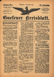 Gnesener Kreisblatt 1914.11.18 Jg.63 Nr99