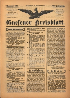 Gnesener Kreisblatt 1914.11.21 Jg.63 Nr100