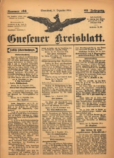 Gnesener Kreisblatt 1914.12.05 Jg.63 Nr104