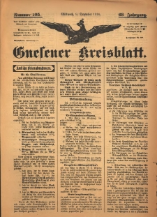Gnesener Kreisblatt 1914.12.09 Jg.63 Nr105