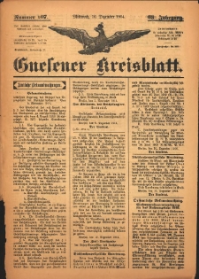 Gnesener Kreisblatt 1914.12.16 Jg.63 Nr107