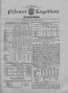 Posener Tageblatt. Handelsblatt 1904.01.14 Jg.42