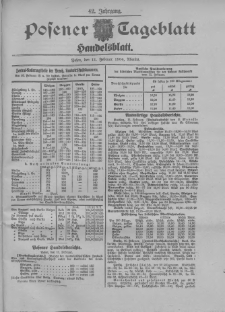 Posener Tageblatt. Handelsblatt 1904.02.11 Jg.42