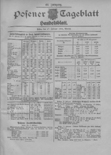Posener Tageblatt. Handelsblatt 1904.02.17 Jg.42