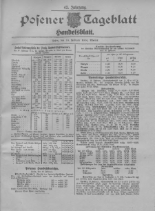 Posener Tageblatt. Handelsblatt 1904.02.18 Jg.42