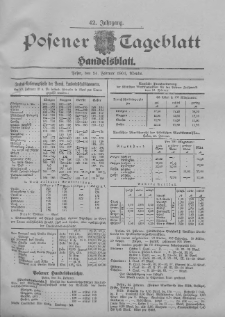 Posener Tageblatt. Handelsblatt 1904.02.24 Jg.42