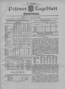 Posener Tageblatt. Handelsblatt 1904.04.14 Jg.42