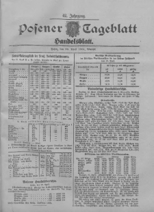 Posener Tageblatt. Handelsblatt 1904.04.28 Jg.42