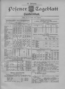 Posener Tageblatt. Handelsblatt 1904.04.29 Jg.42