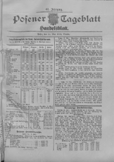 Posener Tageblatt. Handelsblatt 1904.05.14 Jg.42