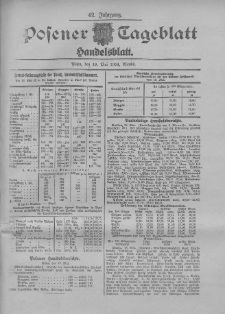 Posener Tageblatt. Handelsblatt 1904.05.19 Jg.42