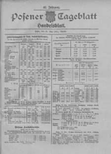 Posener Tageblatt. Handelsblatt 1904.05.25 Jg.42