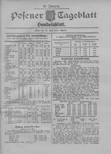 Posener Tageblatt. Handelsblatt 1904.05.26 Jg.42