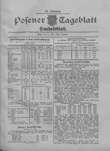 Posener Tageblatt. Handelsblatt 1904.05.31 Jg.42