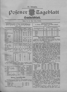 Posener Tageblatt. Handelsblatt 1904.05.31 Jg.42