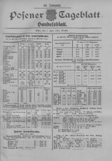 Posener Tageblatt. Handelsblatt 1904.06.01 Jg.42
