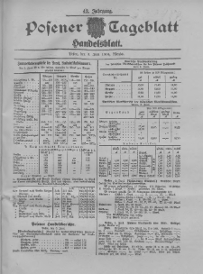 Posener Tageblatt. Handelsblatt 1904.06.03 Jg.42