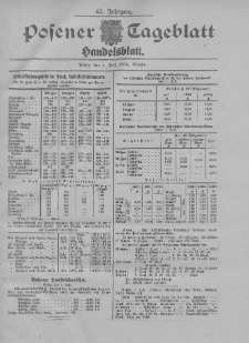 Posener Tageblatt. Handelsblatt 1904.07.01 Jg.42