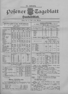 Posener Tageblatt. Handelsblatt 1904.07.15 Jg.42