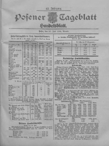 Posener Tageblatt. Handelsblatt 1904.07.26 Jg.42