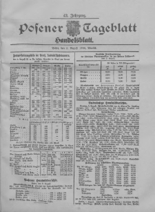 Posener Tageblatt. Handelsblatt 1904.08.02 Jg.42