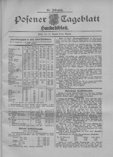 Posener Tageblatt. Handelsblatt 1904.08.13 Jg.42