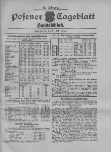 Posener Tageblatt. Handelsblatt 1904.08.15 Jg.42