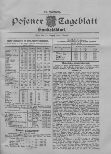 Posener Tageblatt. Handelsblatt 1904.08.16 Jg.42