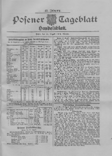 Posener Tageblatt. Handelsblatt 1904.08.20 Jg.42