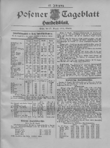 Posener Tageblatt. Handelsblatt 1904.08.27 Jg.42