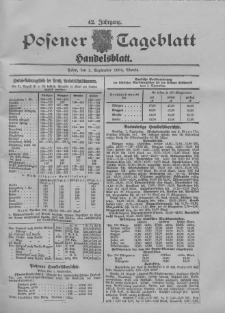 Posener Tageblatt. Handelsblatt 1904.09.01 Jg.42