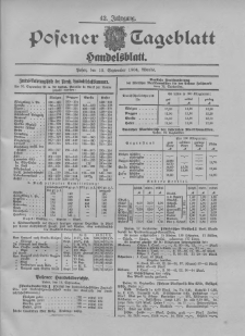 Posener Tageblatt. Handelsblatt 1904.09.12 Jg.42