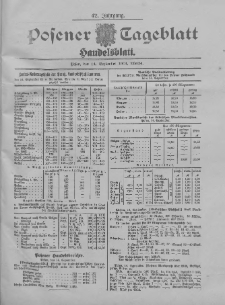 Posener Tageblatt. Handelsblatt 1904.09.14 Jg.42