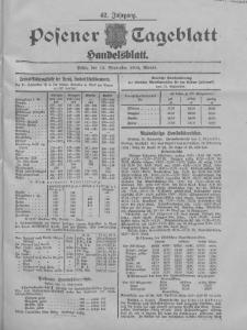 Posener Tageblatt. Handelsblatt 1904.09.15 Jg.42