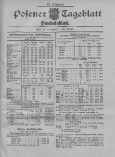 Posener Tageblatt. Handelsblatt 1904.09.16 Jg.42