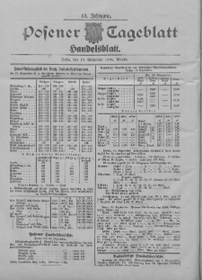 Posener Tageblatt. Handelsblatt 1904.09.19 Jg.42