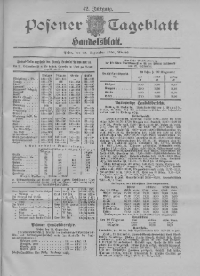 Posener Tageblatt. Handelsblatt 1904.09.22 Jg.42