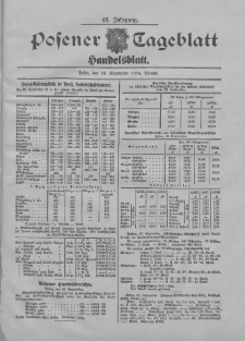 Posener Tageblatt. Handelsblatt 1904.09.23 Jg.42
