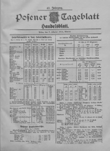 Posener Tageblatt. Handelsblatt 1904.10.07 Jg.42