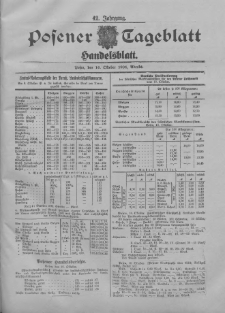 Posener Tageblatt. Handelsblatt 1904.10.10 Jg.42