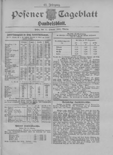 Posener Tageblatt. Handelsblatt 1904.10.11 Jg.42