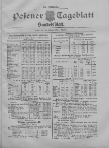 Posener Tageblatt. Handelsblatt 1904.10.14 Jg.42