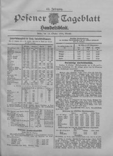 Posener Tageblatt. Handelsblatt 1904.10.18 Jg.42
