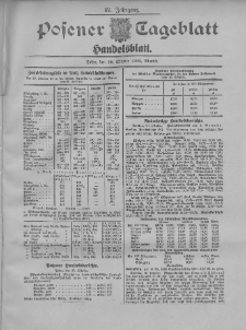 Posener Tageblatt. Handelsblatt 1904.10.20 Jg.42